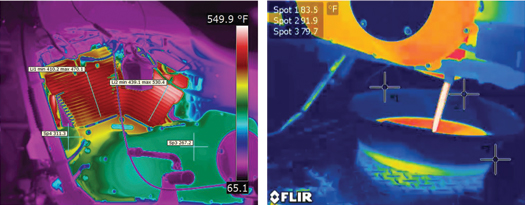 Infrared Camera Shows Temperatures In The Cylinders Rising Above 500&deg;F