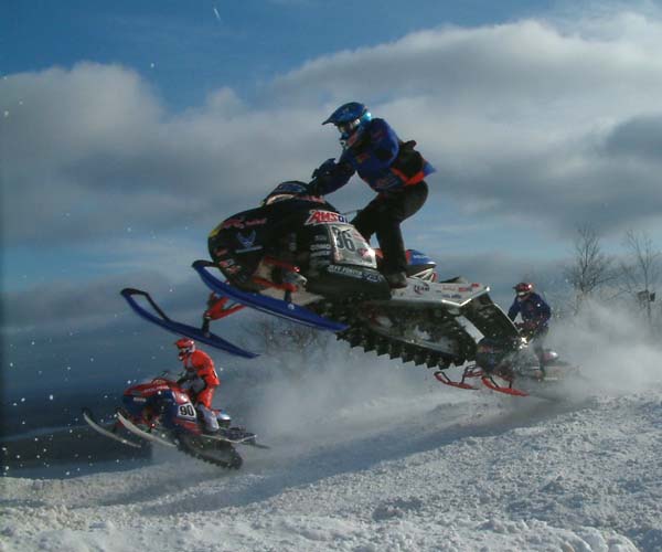 DJ Eckstrom Snowmobile Racing At Duluth National Snocross